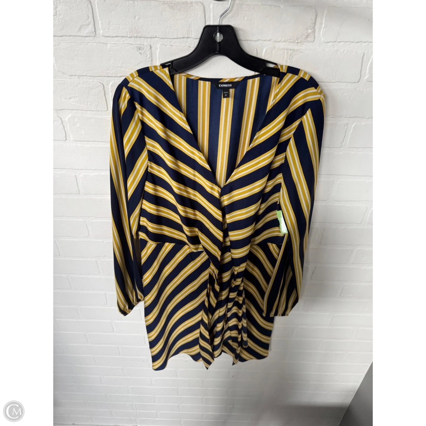 Dress Casual Short By Express In Blue & Yellow, Size: L