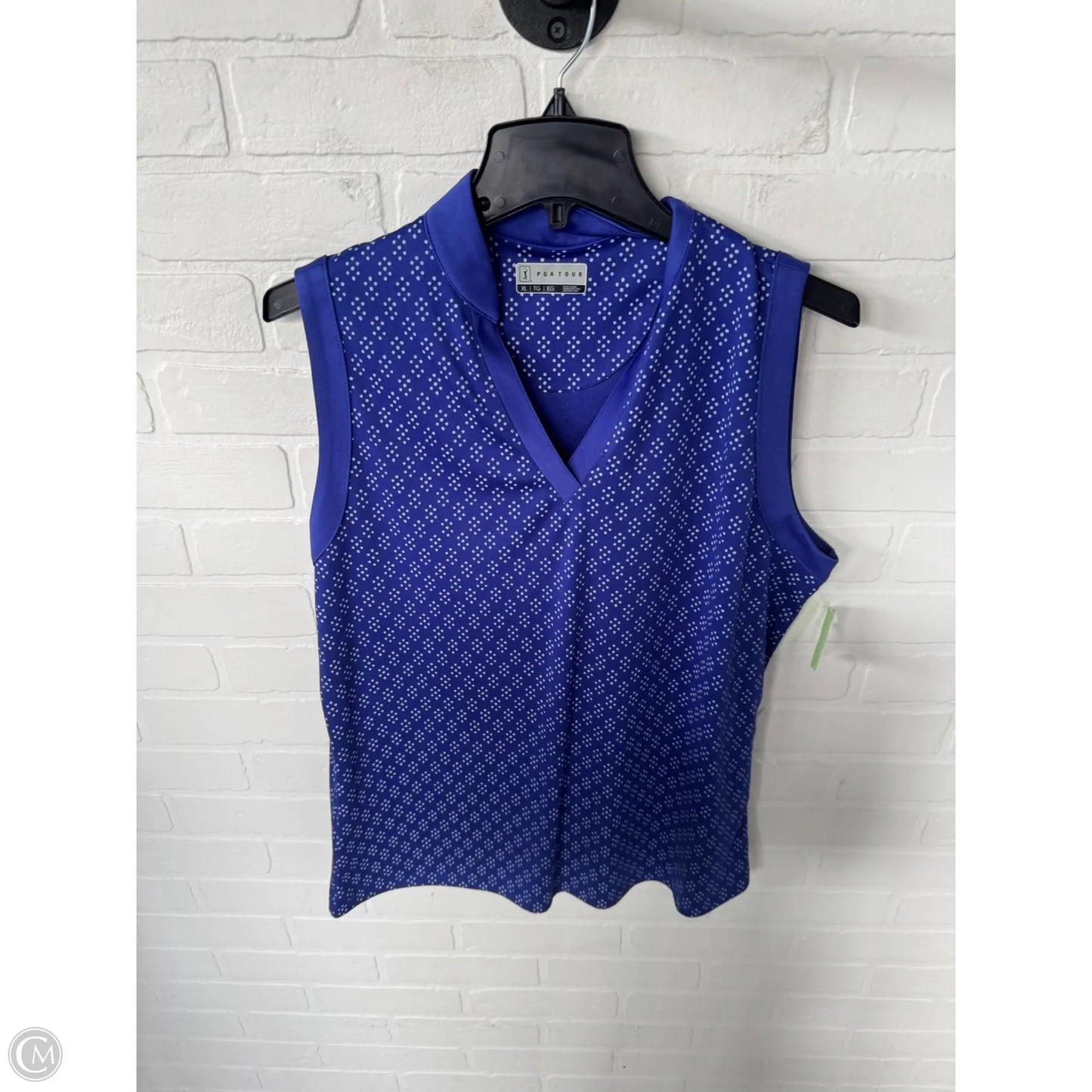 Athletic Top Short Sleeve By Pga Tour In Blue & White, Size: Xl