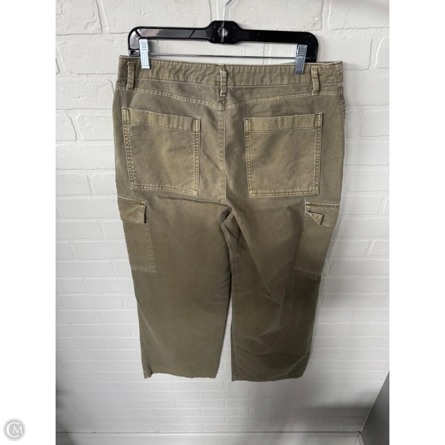 Jeans Wide Leg By Gap In Green Denim, Size: 12