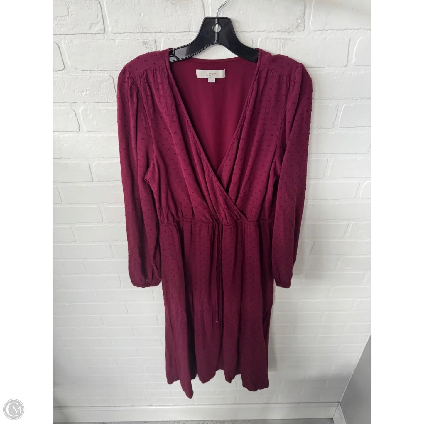 Dress Casual Midi By Loft In Maroon, Size: L