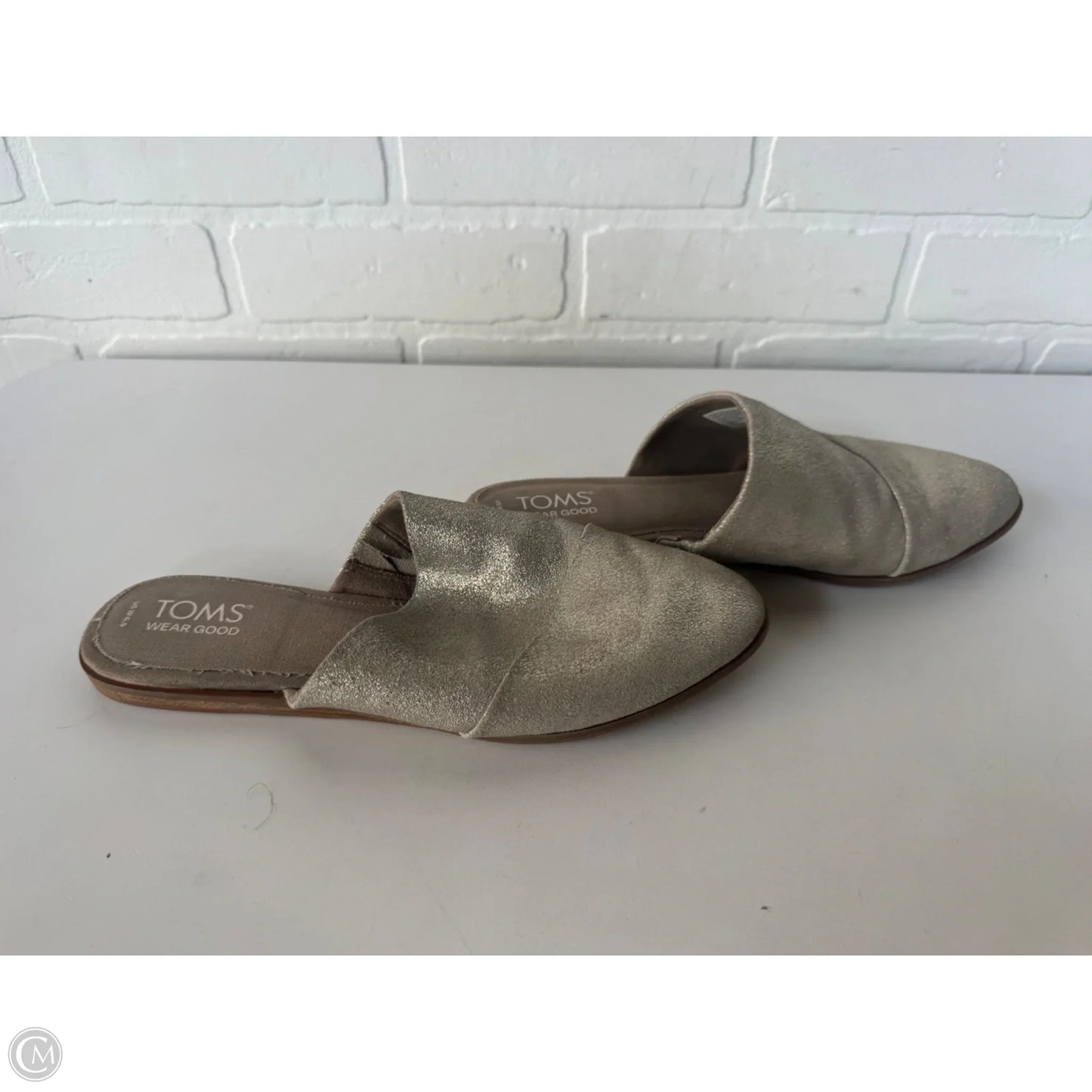 Shoes Flats By Toms In Silver, Size: 6.5