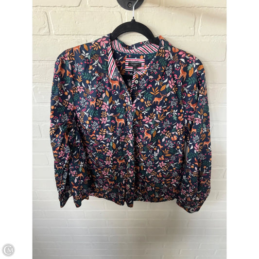 Top Long Sleeve By Talbots In Blue & Brown, Size: Xlp