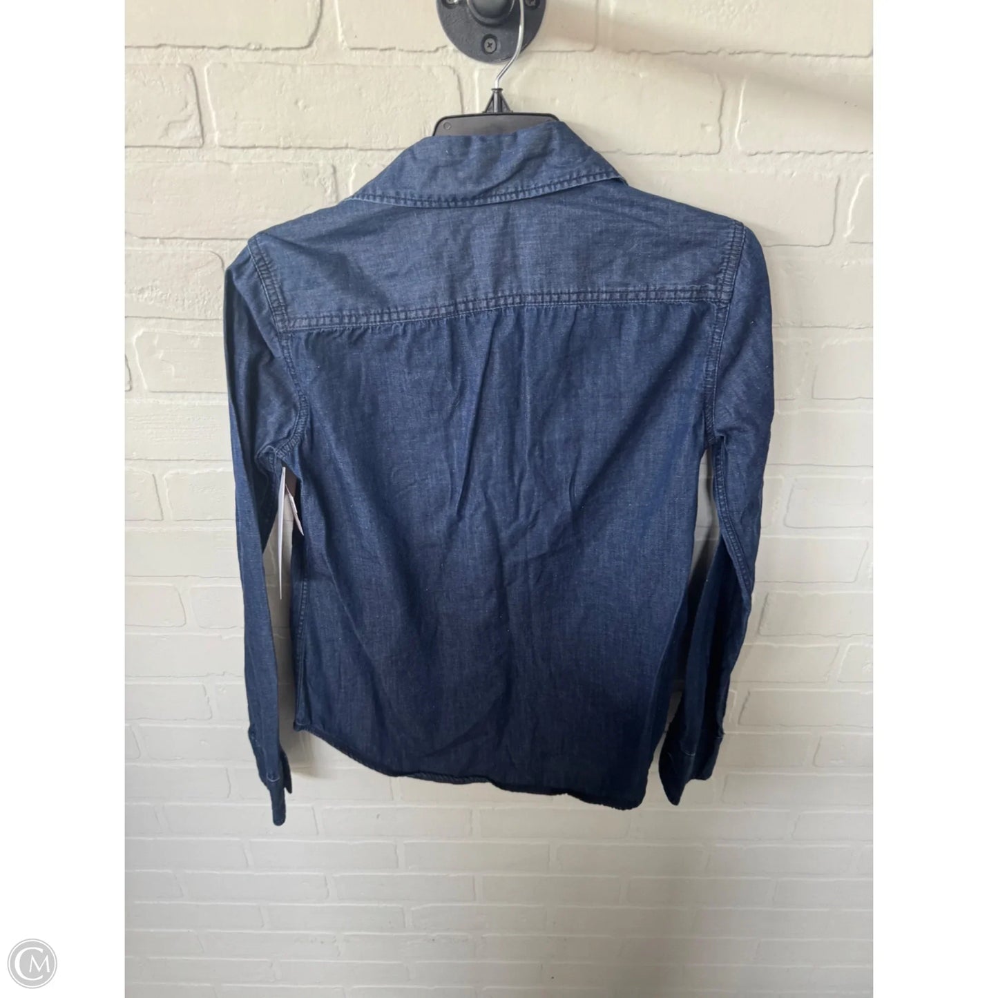 Top Long Sleeve By Banana Republic In Blue Denim, Size: S