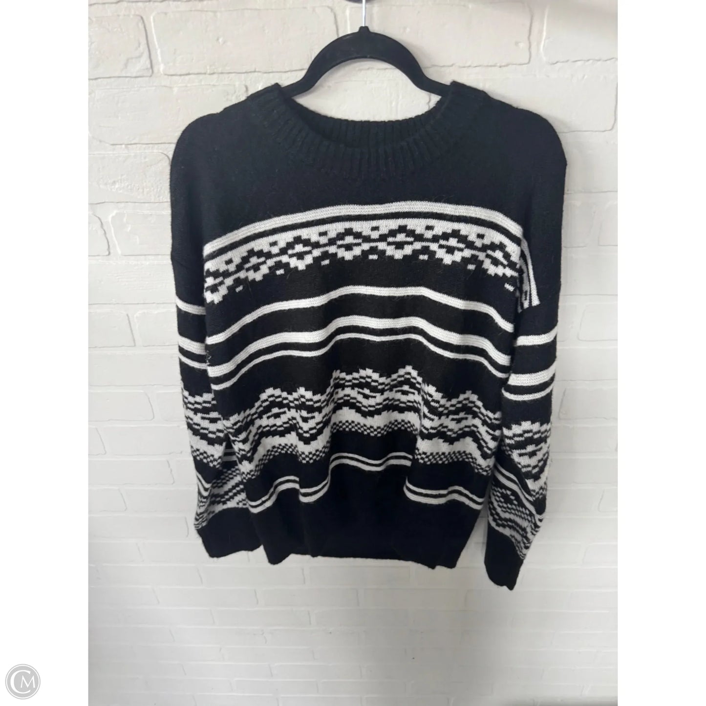 Sweater By Old Navy In Black & White, Size: M