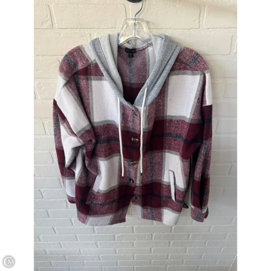 Jacket Shirt By Coco And Carmen In Red & White, Size: L