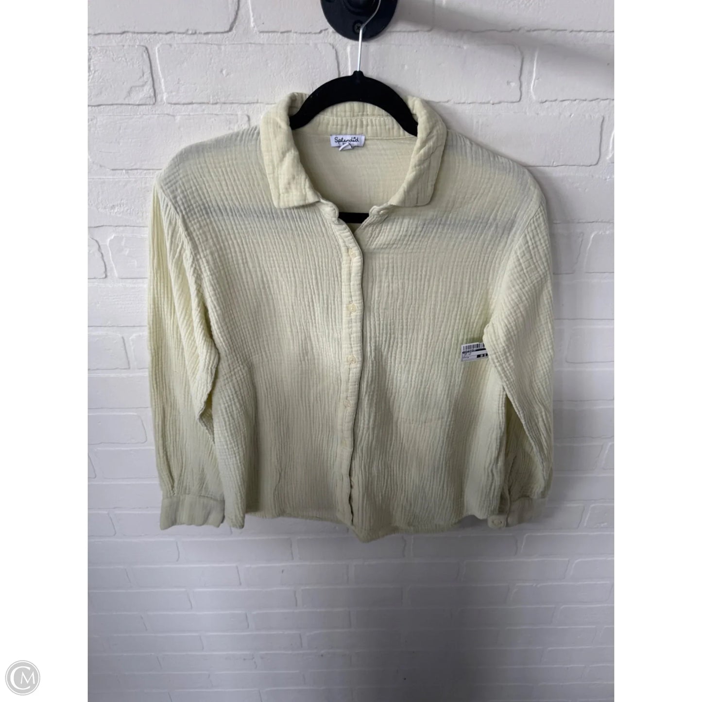 Top Long Sleeve By Splendid In Yellow, Size: S