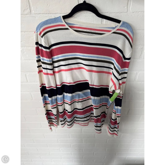 Top Long Sleeve Basic By Talbots In Cream & Pink, Size: Xl