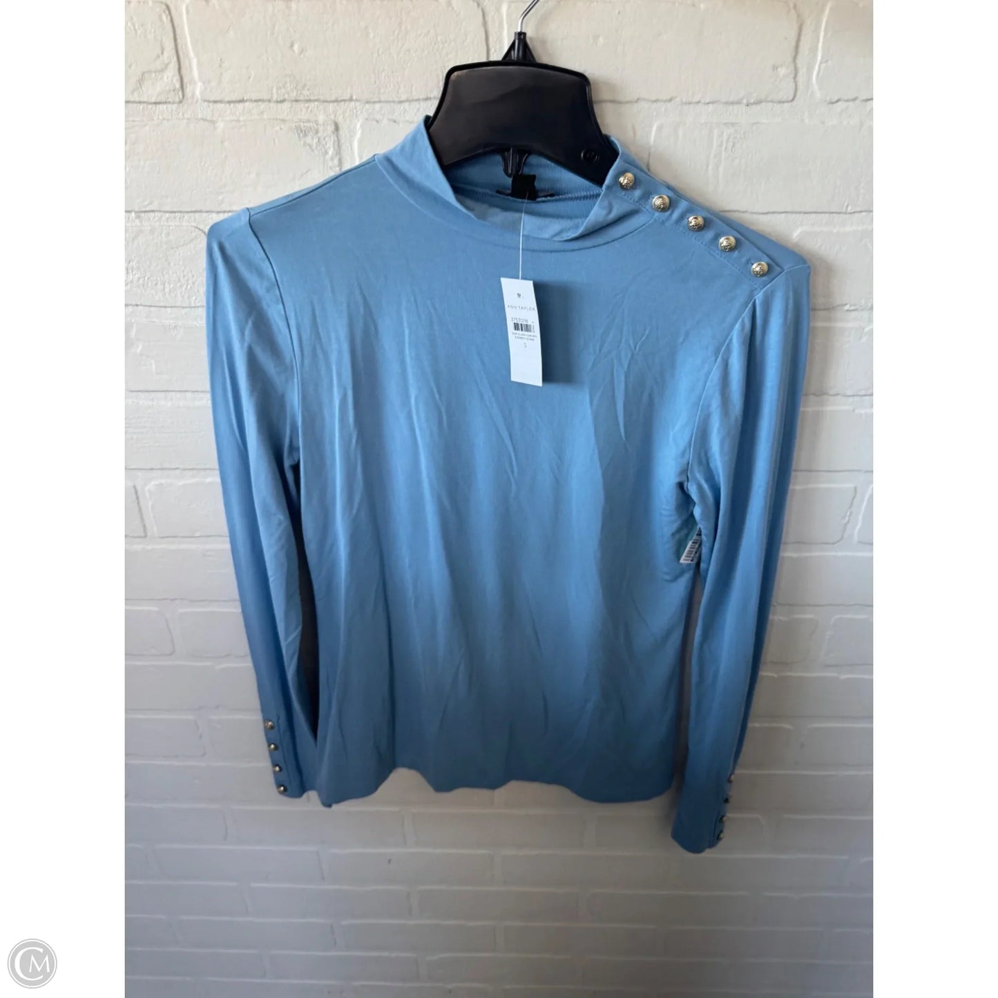 Top Long Sleeve By Ann Taylor In Blue, Size: S