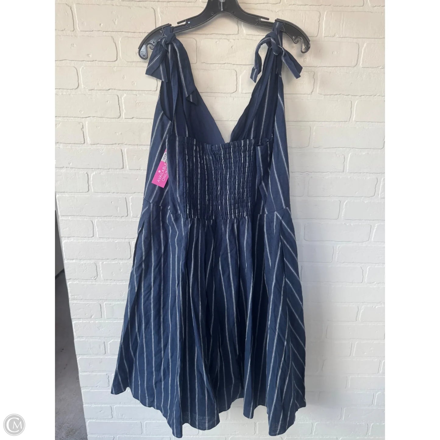 Dress Casual Midi By Rachel Roy In Blue & White, Size: 2x