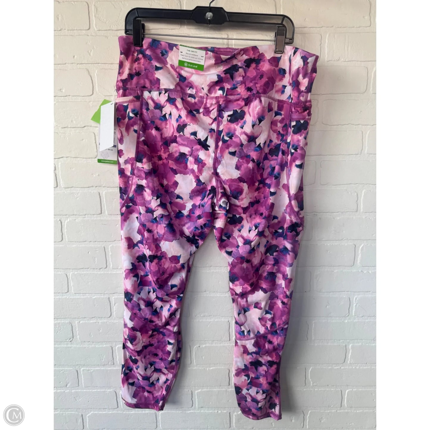 Athletic Leggings By Gaiam In Pink & Purple, Size: 16