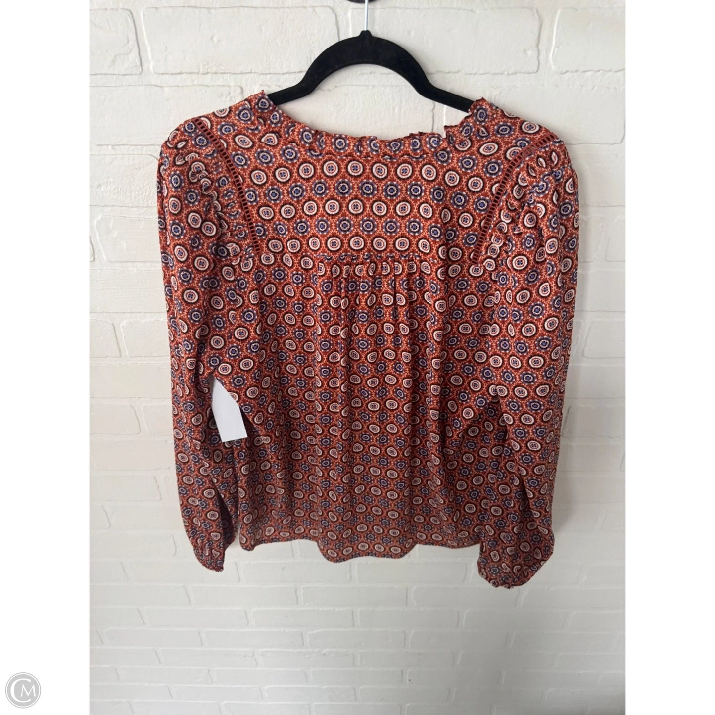 Top Long Sleeve By Loft In Blue & Brown, Size: L