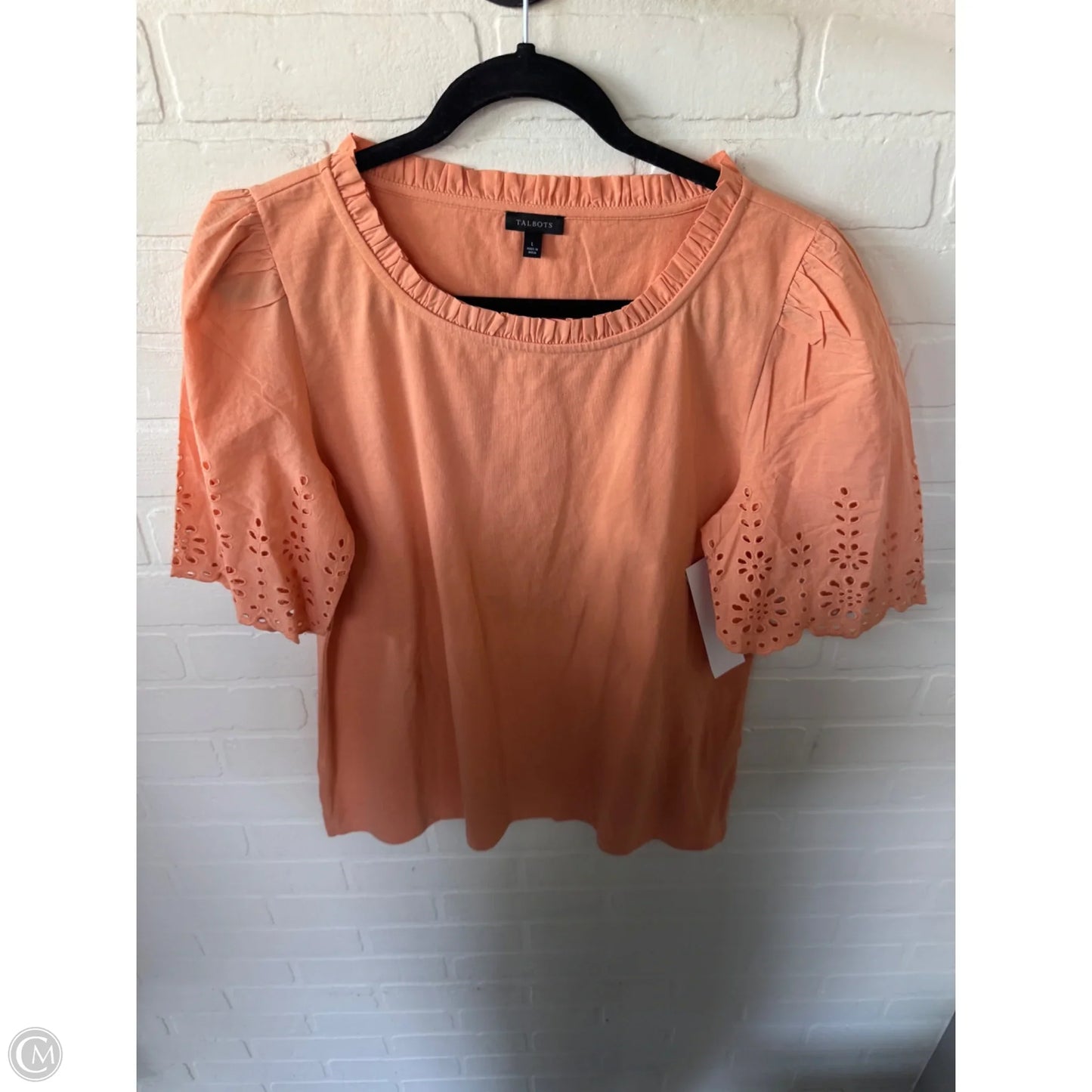 Top Short Sleeve By Talbots In Orange, Size: L