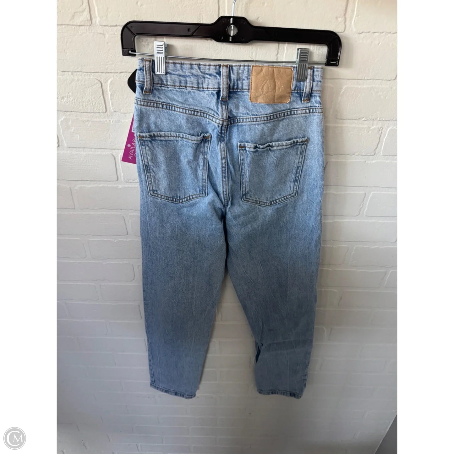 Jeans Straight By Zara In Blue Denim, Size: 2