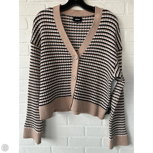 Sweater Cardigan By Monrow In Black & Tan, Size: Xs