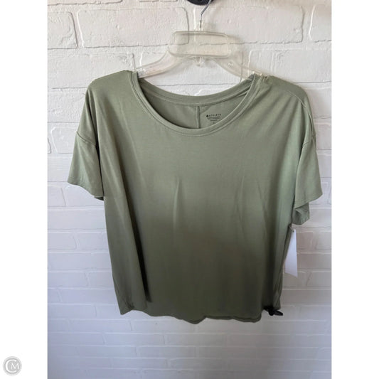 Athletic Top Short Sleeve By Athleta In Green, Size: L