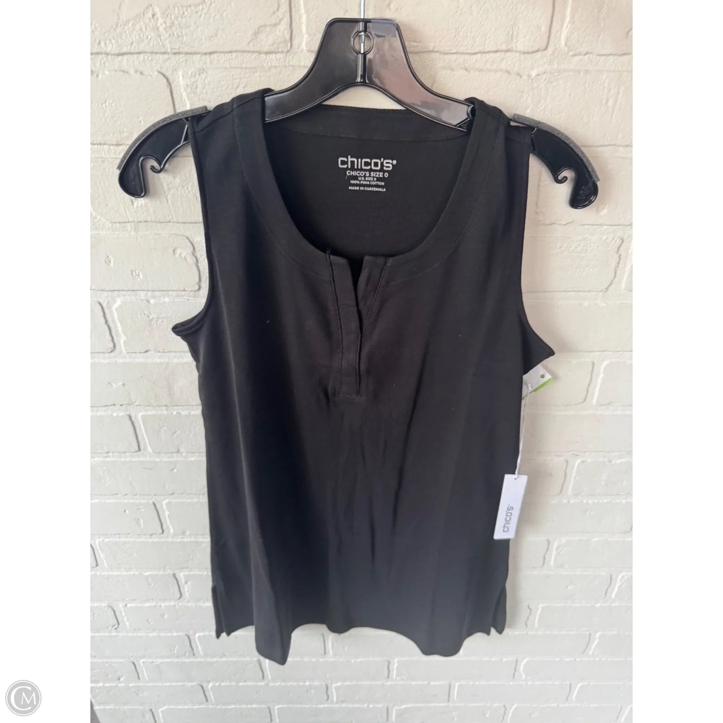 Top Sleeveless By Chicos In Black, Size: S