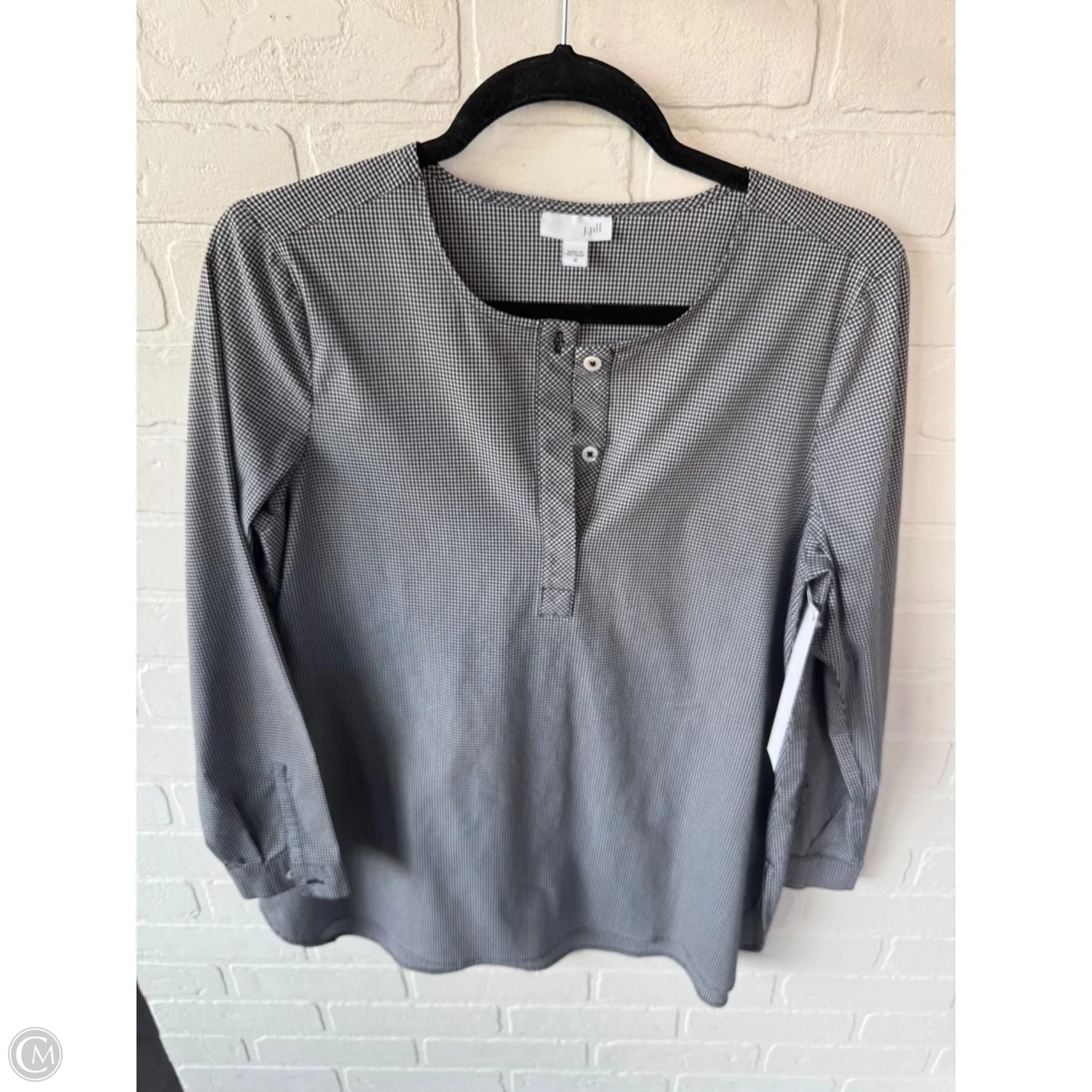Top Long Sleeve By J. Jill In Black & White, Size: M