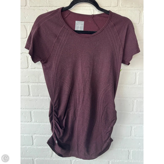 Athletic Top Short Sleeve By Athleta In Maroon, Size: M