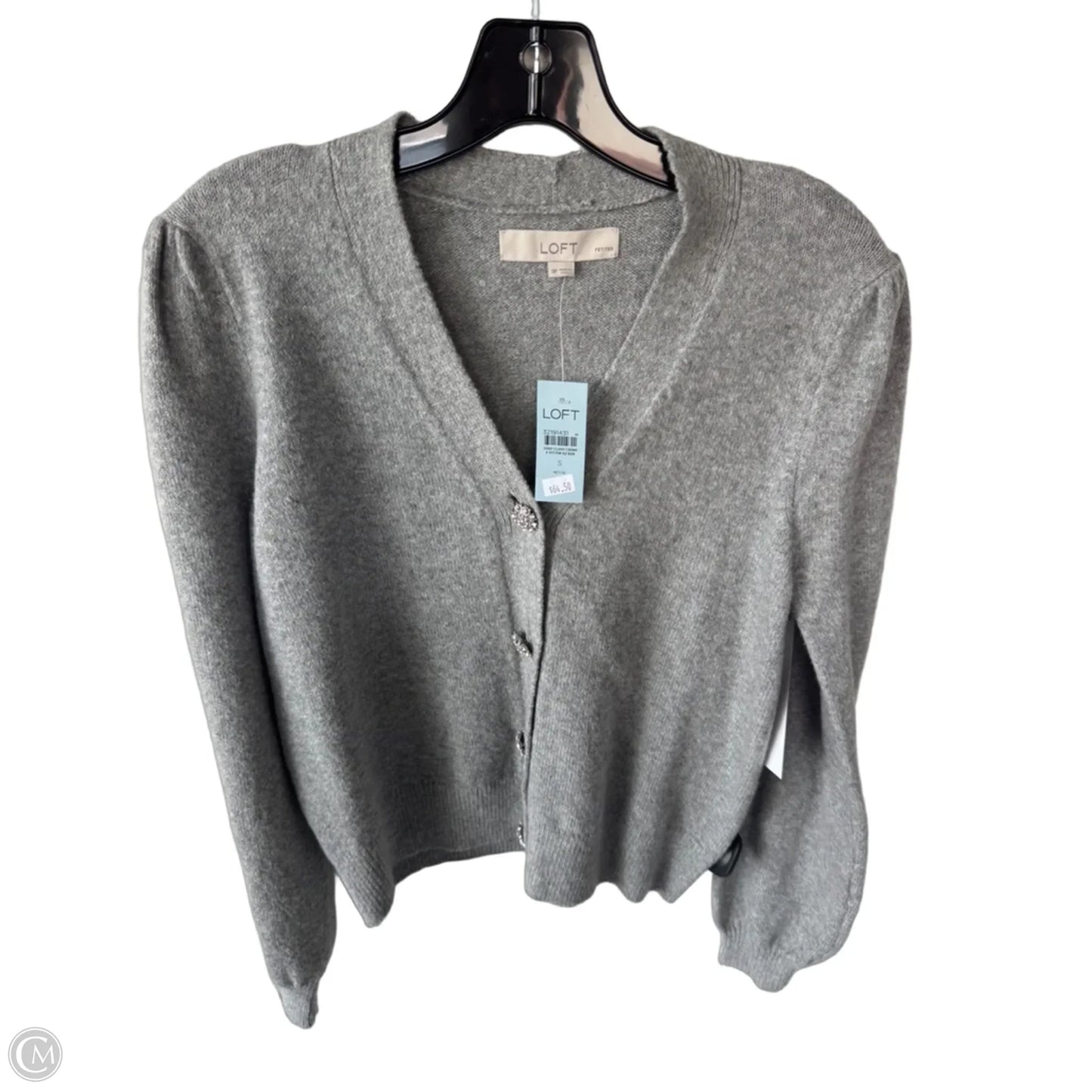 Sweater Cardigan By Loft In Grey, Size: Sp