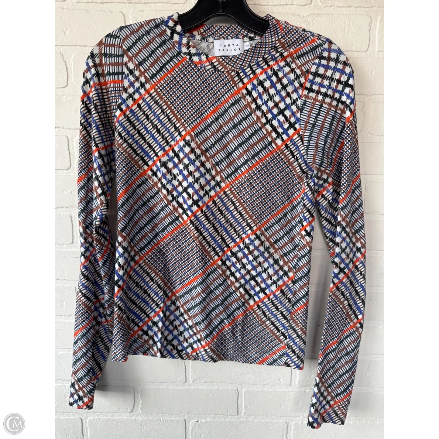 Top Long Sleeve Basic By Cmb In Blue & Orange, Size: Xs