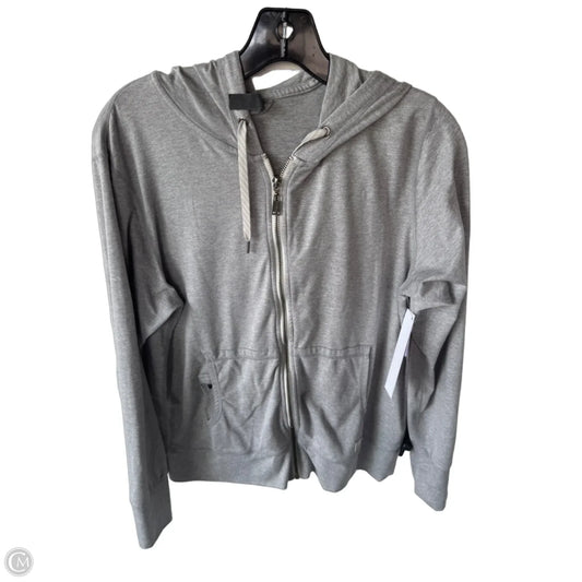 Athletic Top Long Sleeve Hoodie By Vuori In Grey, Size: L