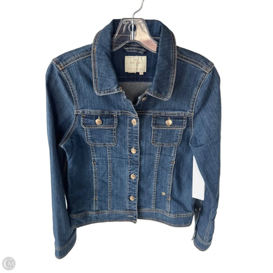 Jacket Designer By Kate Spade In Blue Denim, Size: M
