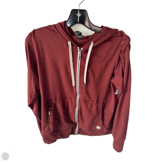 Athletic Top Long Sleeve Hoodie By Vuori In Orange, Size: L