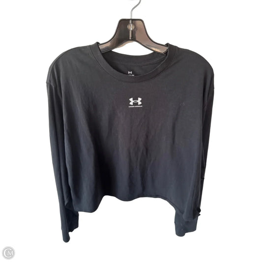 Athletic Top Long Sleeve Crewneck By Under Armour In Black, Size: M