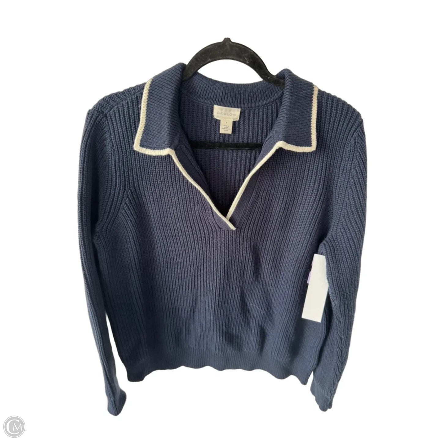 Sweater By Caslon In Blue & Brown, Size: L