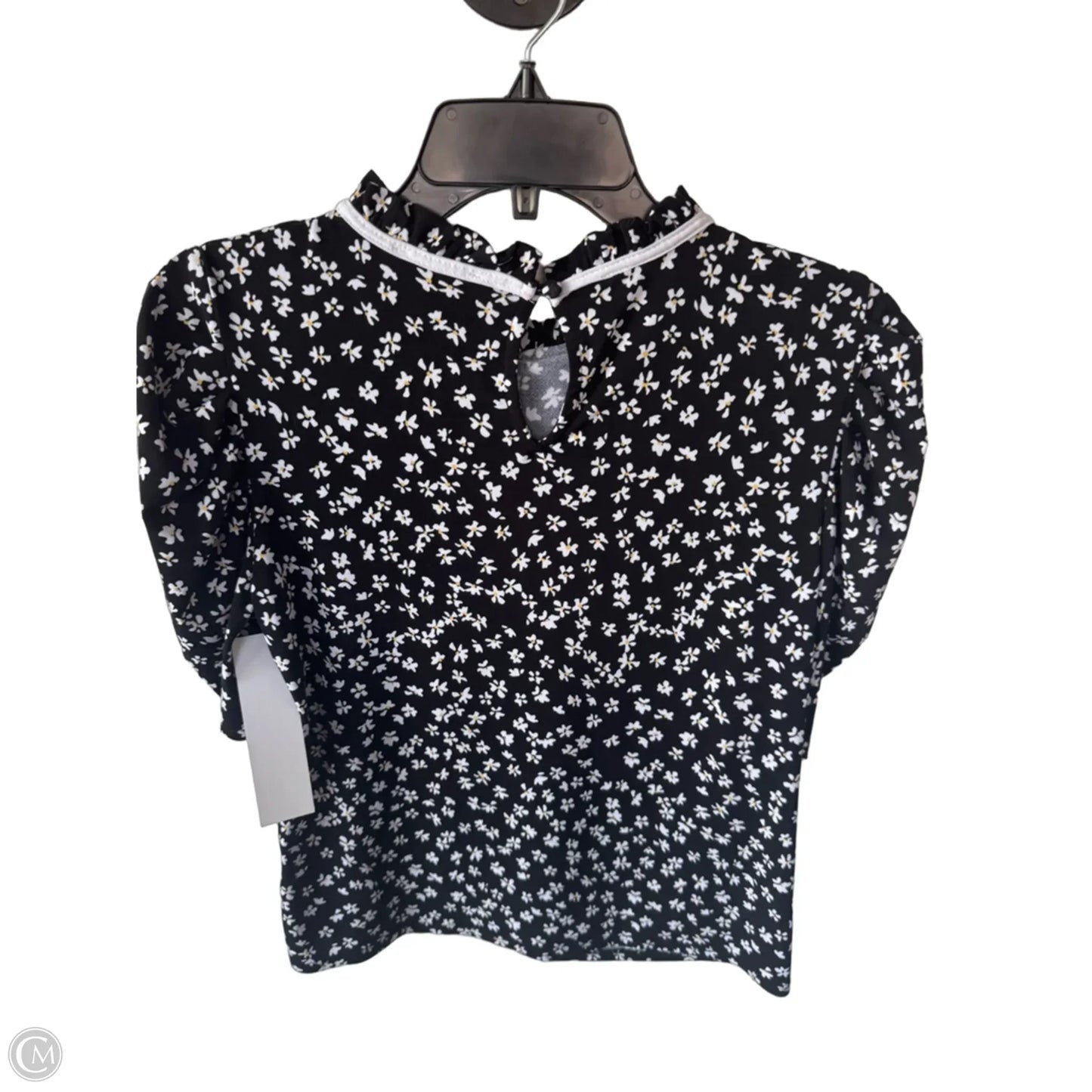 Top Short Sleeve By Cece In Black & White, Size: S