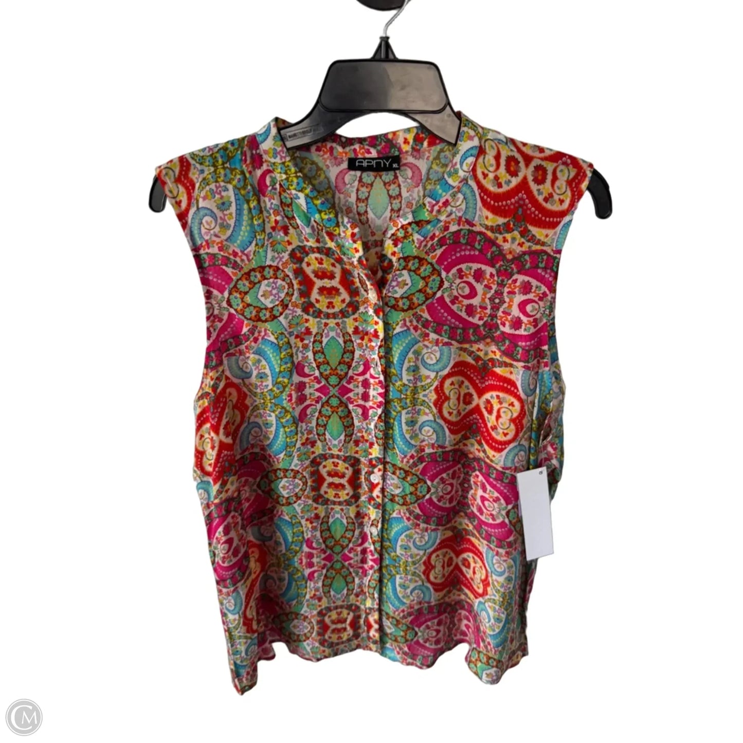 Top Sleeveless By Clothes Mentor In Pink & White, Size: M