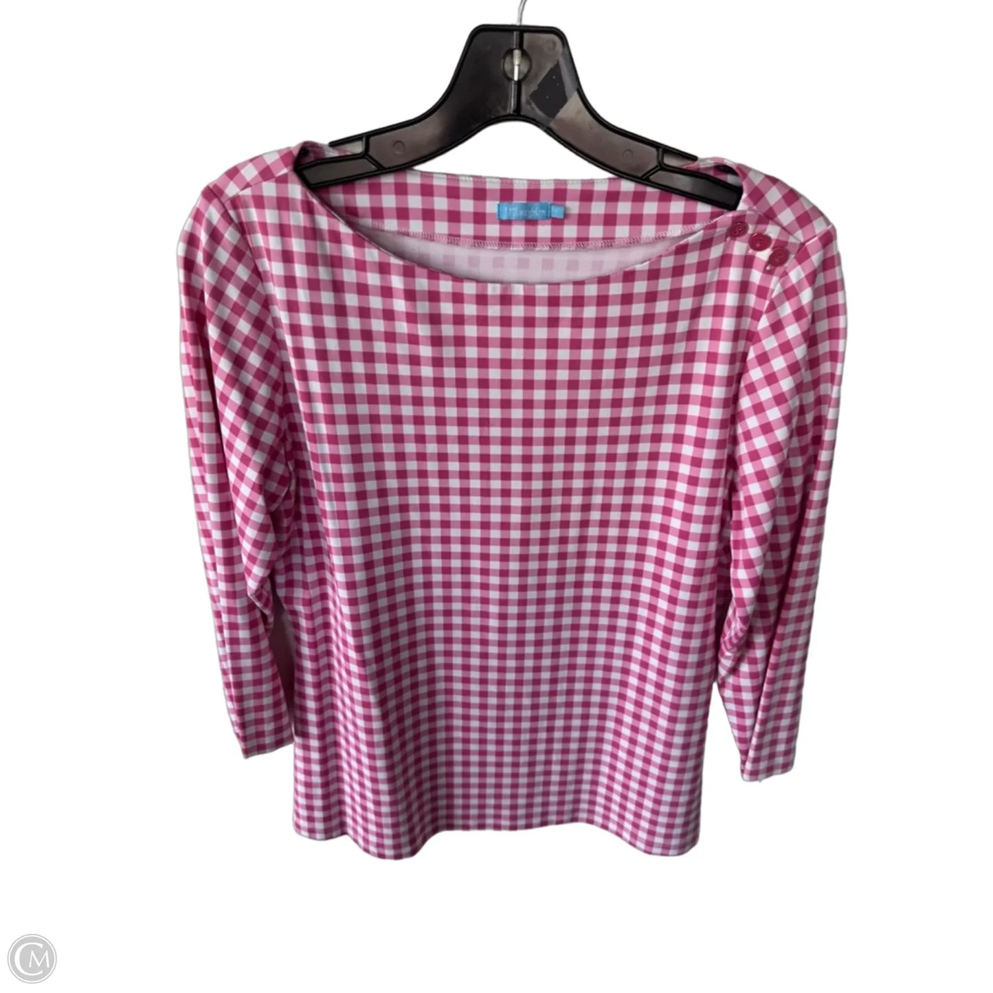 Top 3/4 Sleeve By J Mclaughlin In Pink & White, Size: M