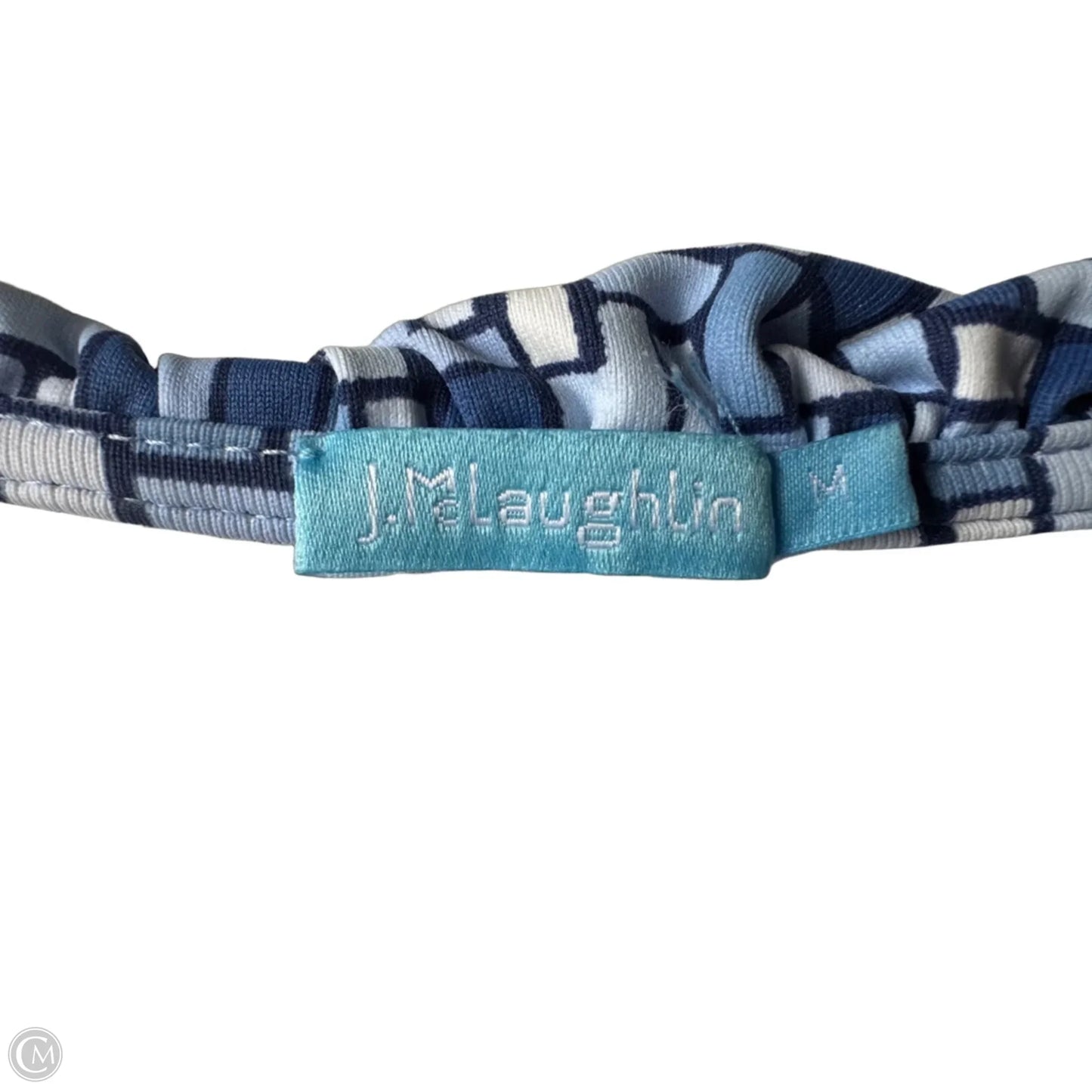 Top Long Sleeve By J Mclaughlin In Blue & White, Size: M