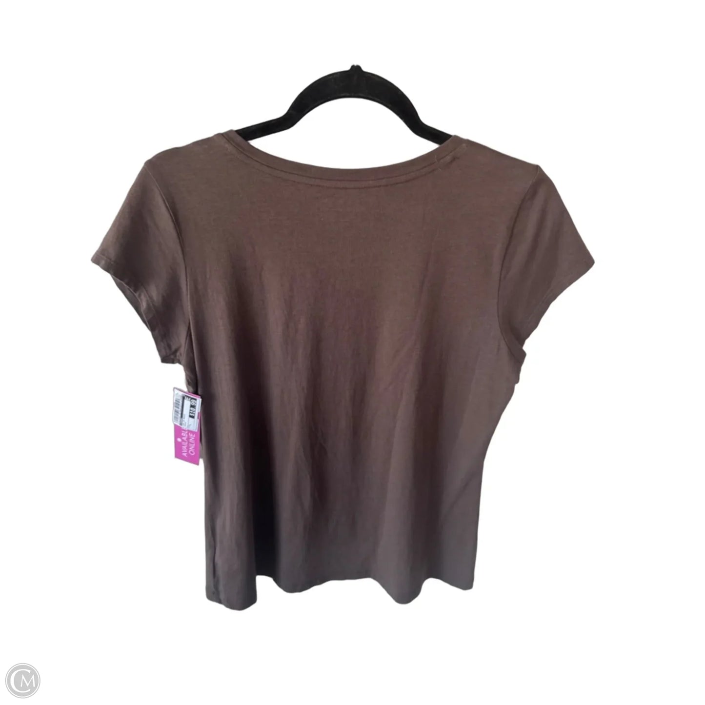 Top Short Sleeve Basic By Tahari In Brown, Size: L