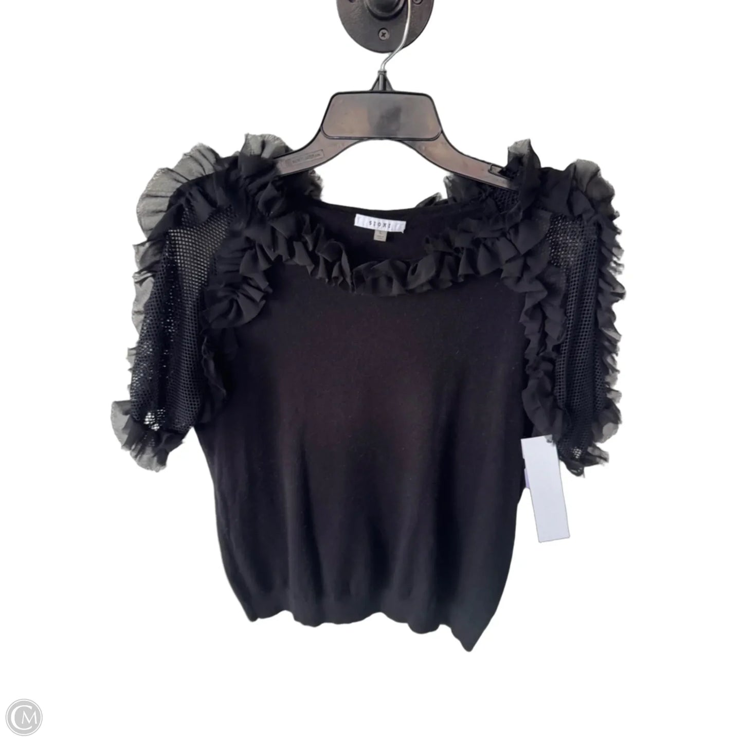 Sweater Short Sleeve By Sioni In Black, Size: L