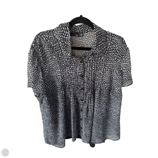 Top 2pc Short Sleeve By East 5th In Black & White, Size: 2x