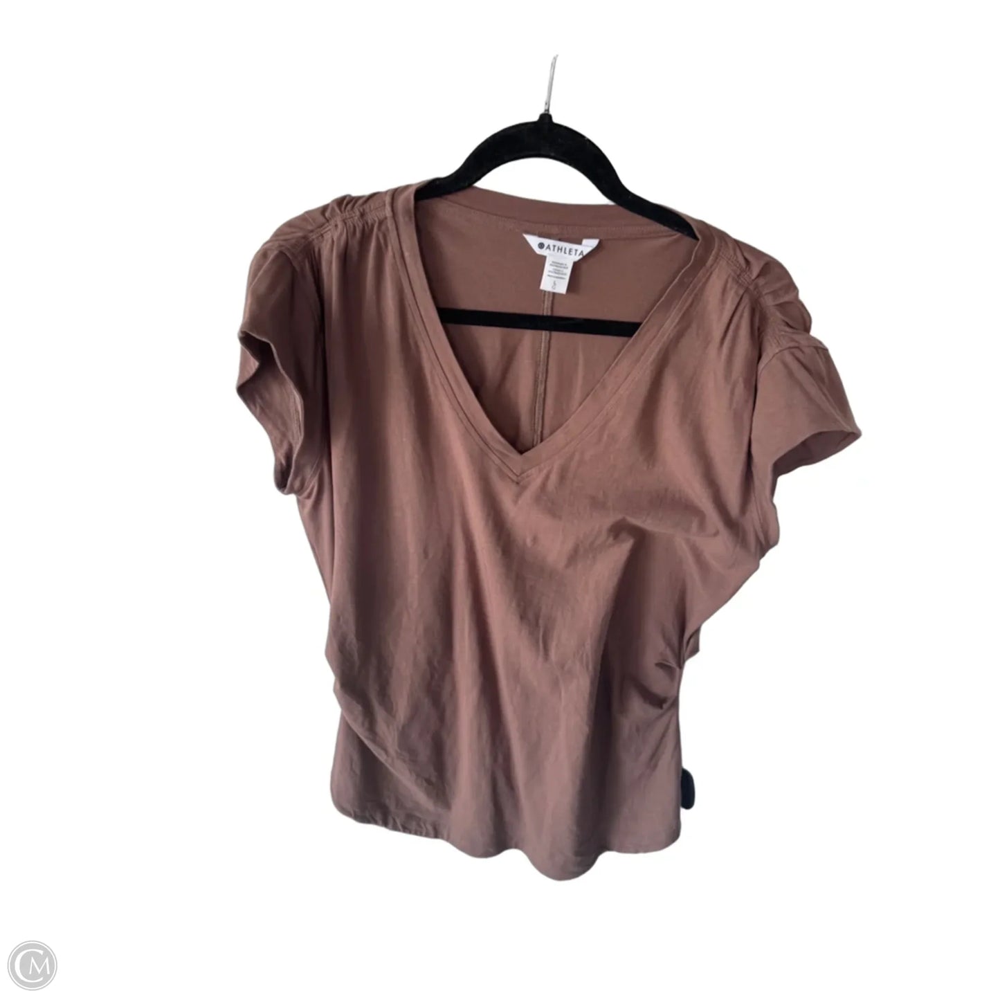 Athletic Top Short Sleeve By Athleta In Brown, Size: L