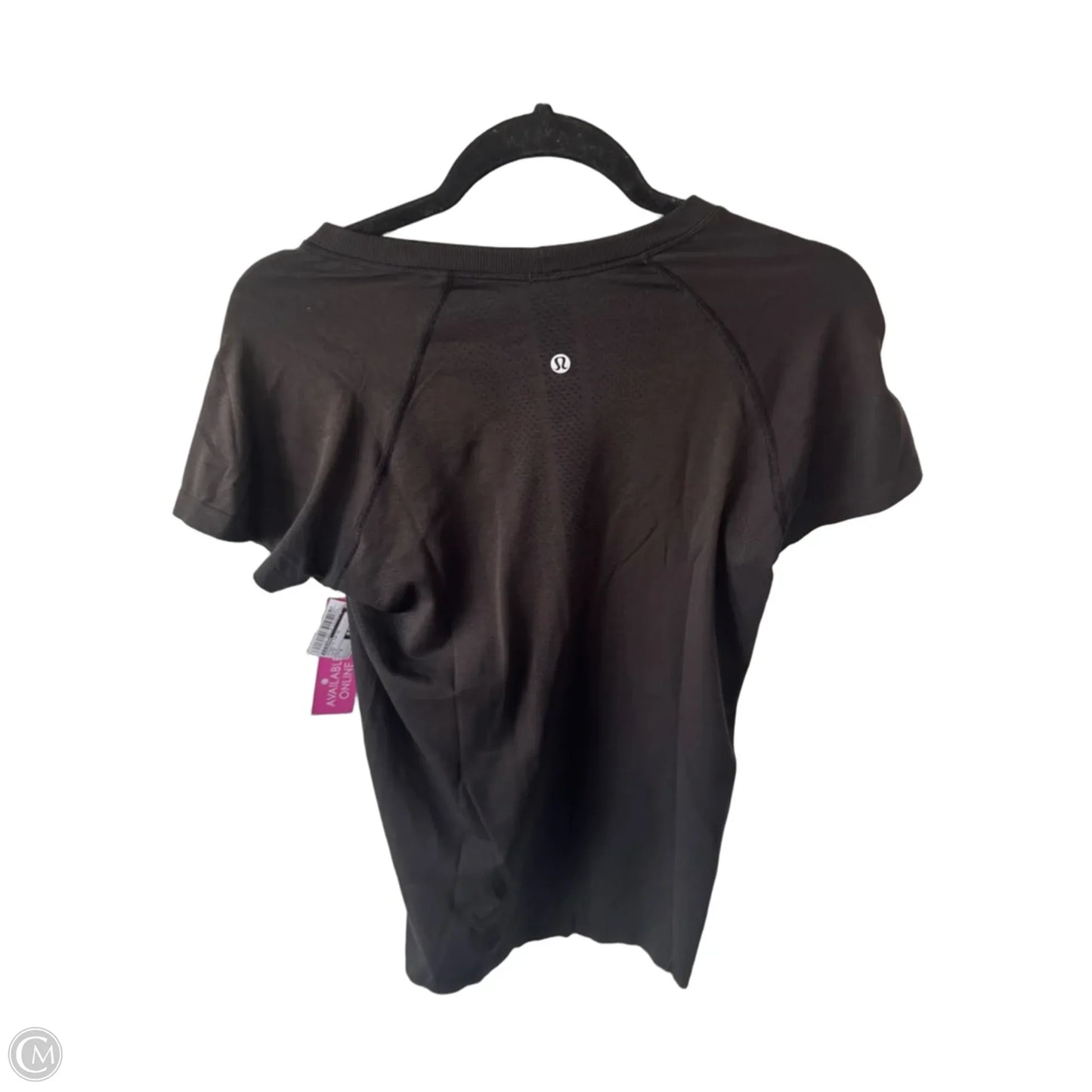 Athletic Top Short Sleeve By Lululemon In Black, Size: M