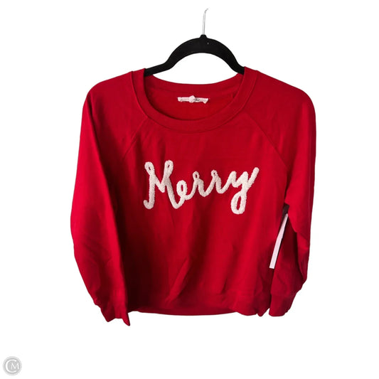 Sweatshirt Crewneck By Workshop In Red & White, Size: M