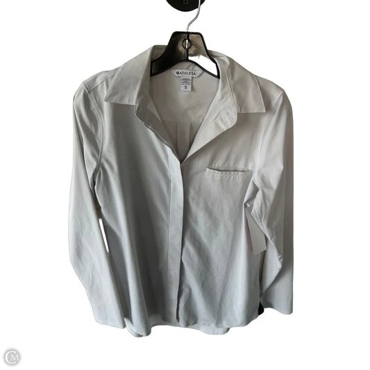 Athletic Top Long Sleeve Collar By Athleta In Grey, Size: Xs