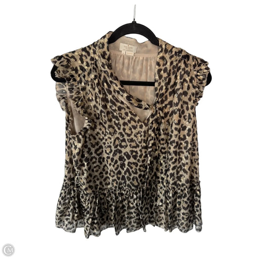 Top Sleeveless Designer By Kate Spade In Brown & Tan, Size: M