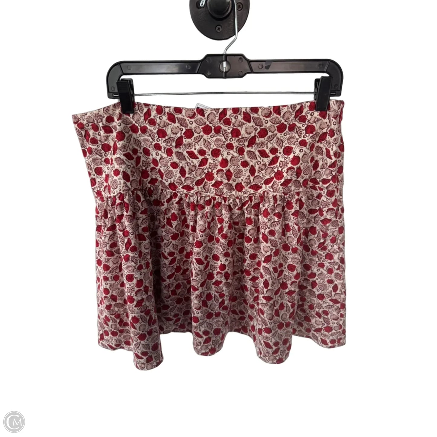 Skirt Mini & Short By Ann Taylor In Cream & Red, Size: L