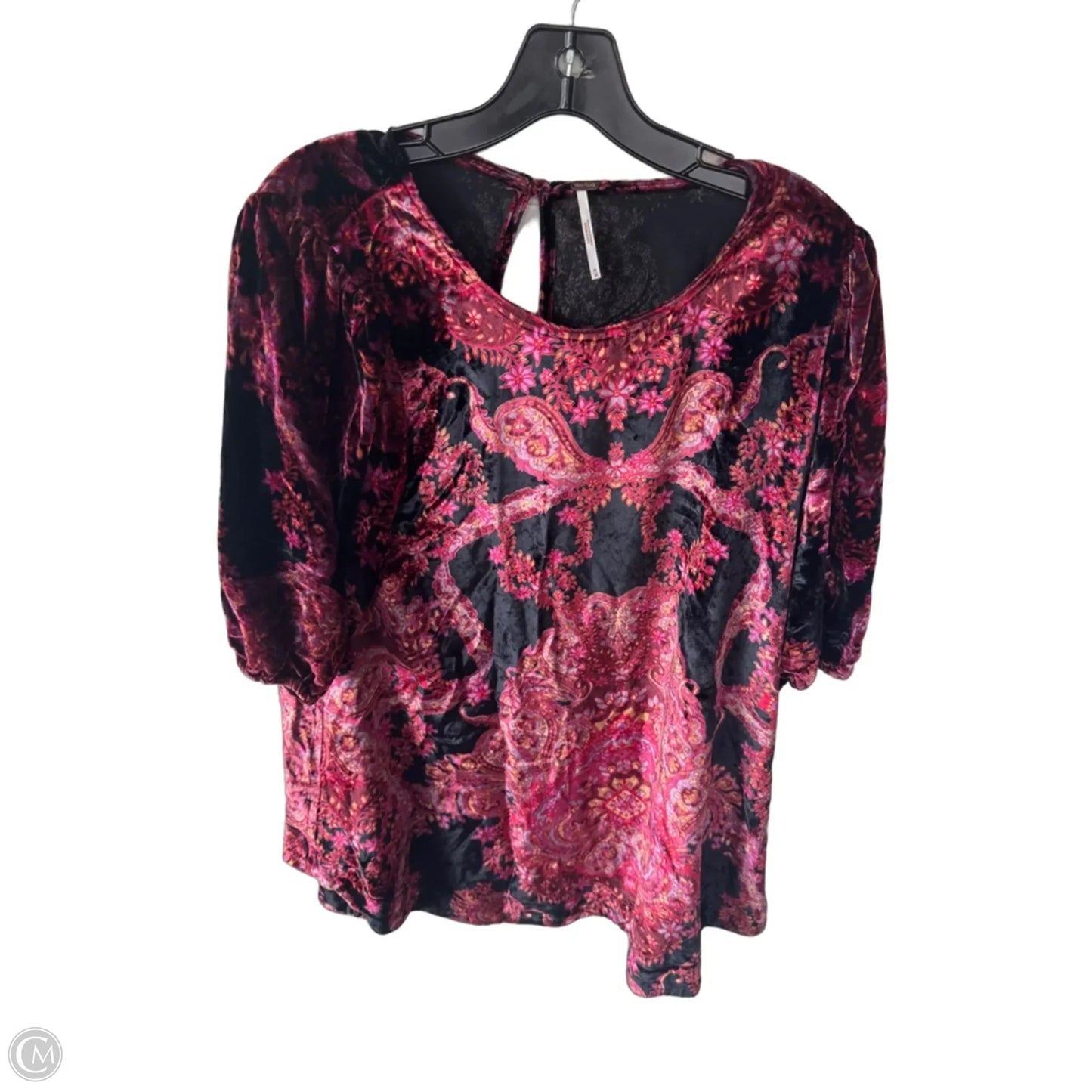 Tunic Short Sleeve By Free People In Black & Red, Size: M