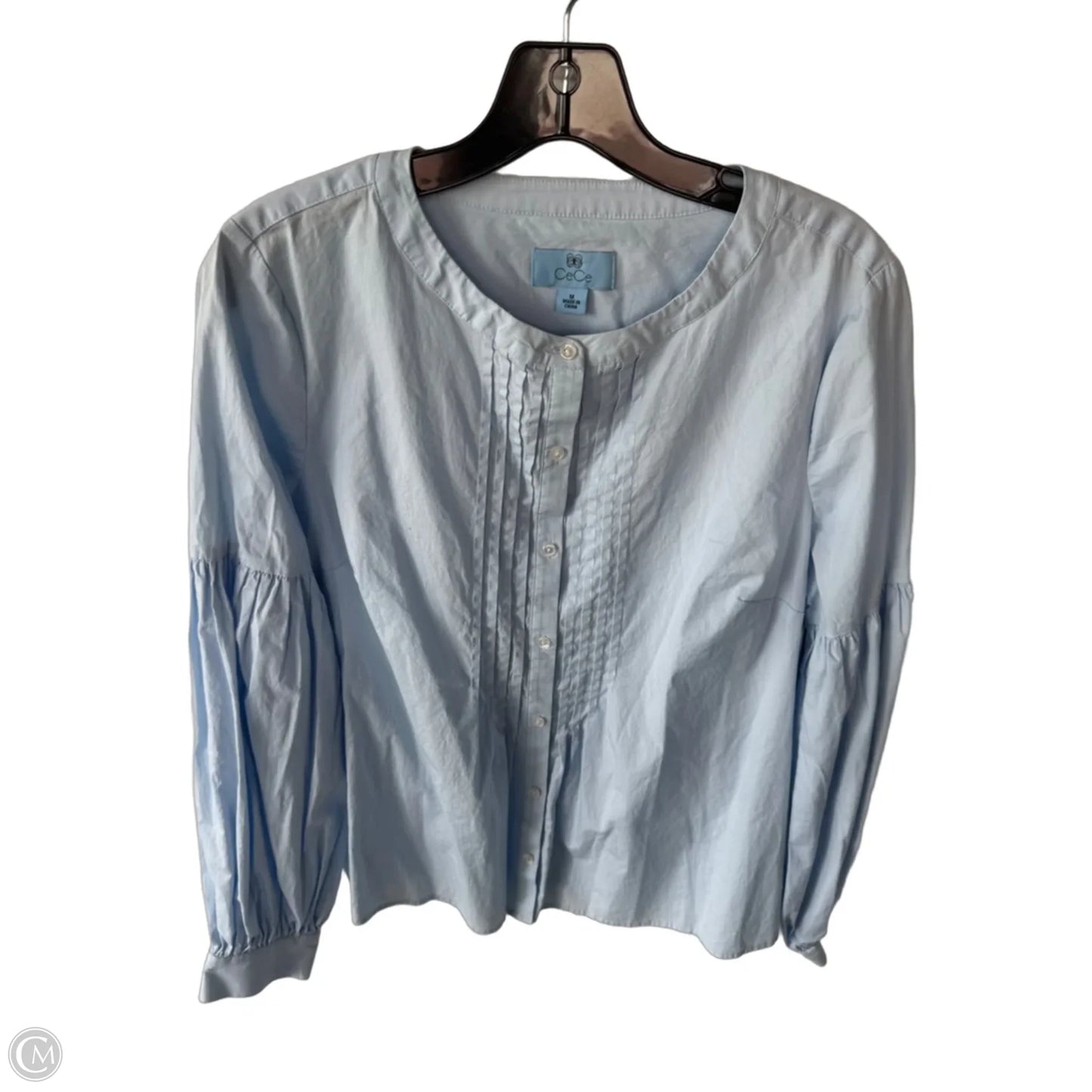 Top Long Sleeve By Cece In Blue, Size: M