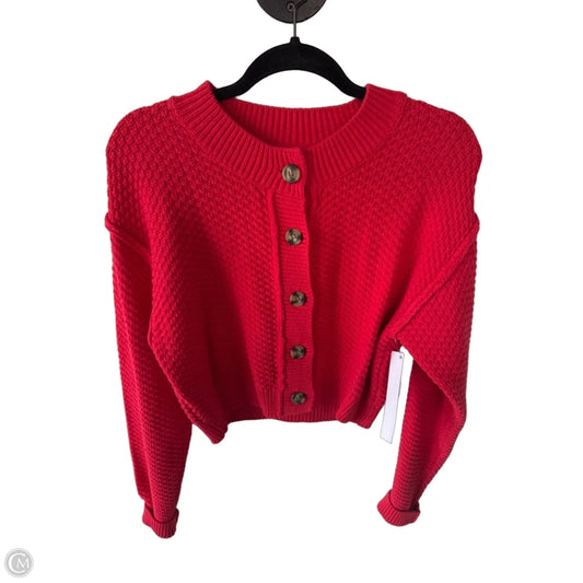 Sweater Cardigan By Free People In Red, Size: Xs