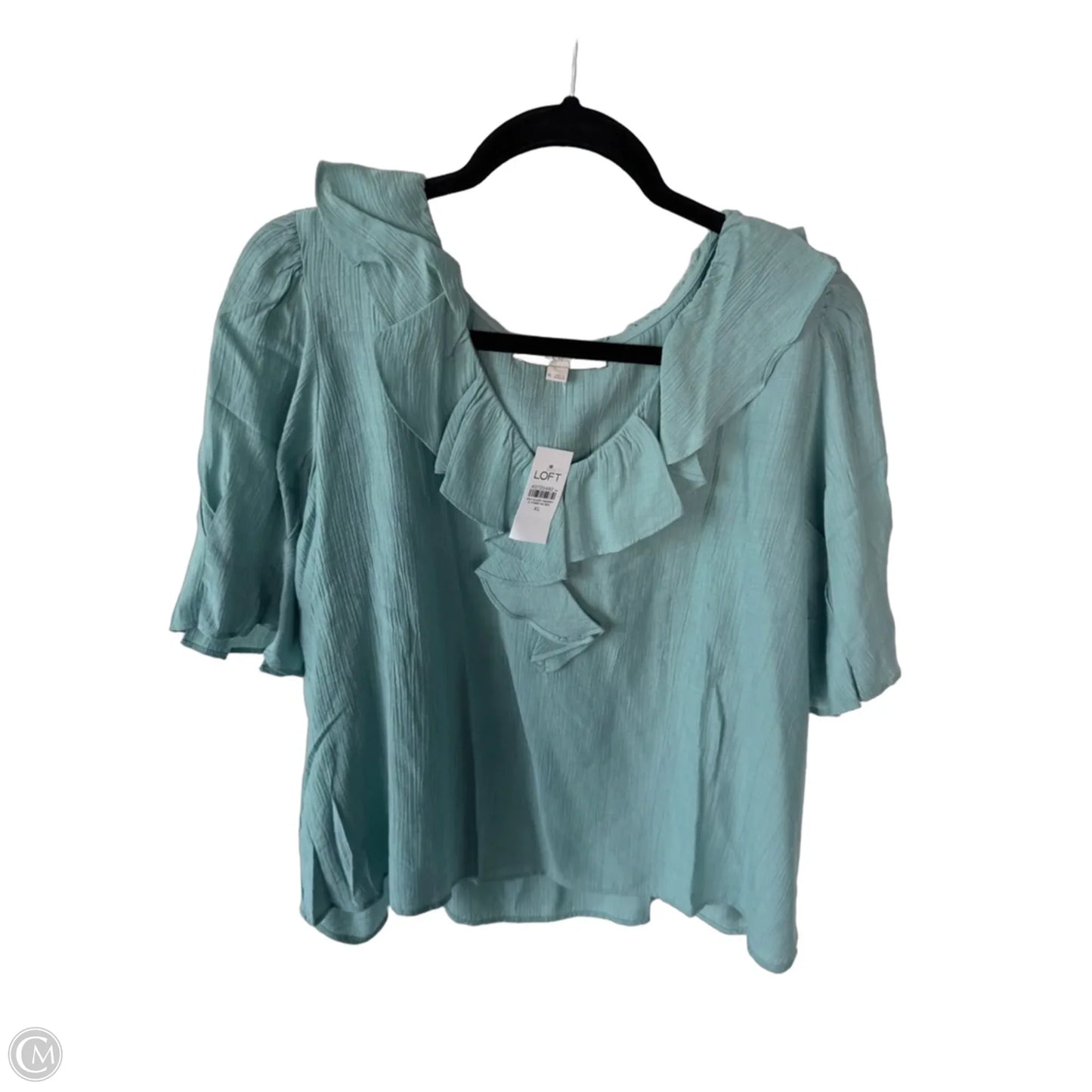 Top Short Sleeve By Loft In Blue, Size: Xl