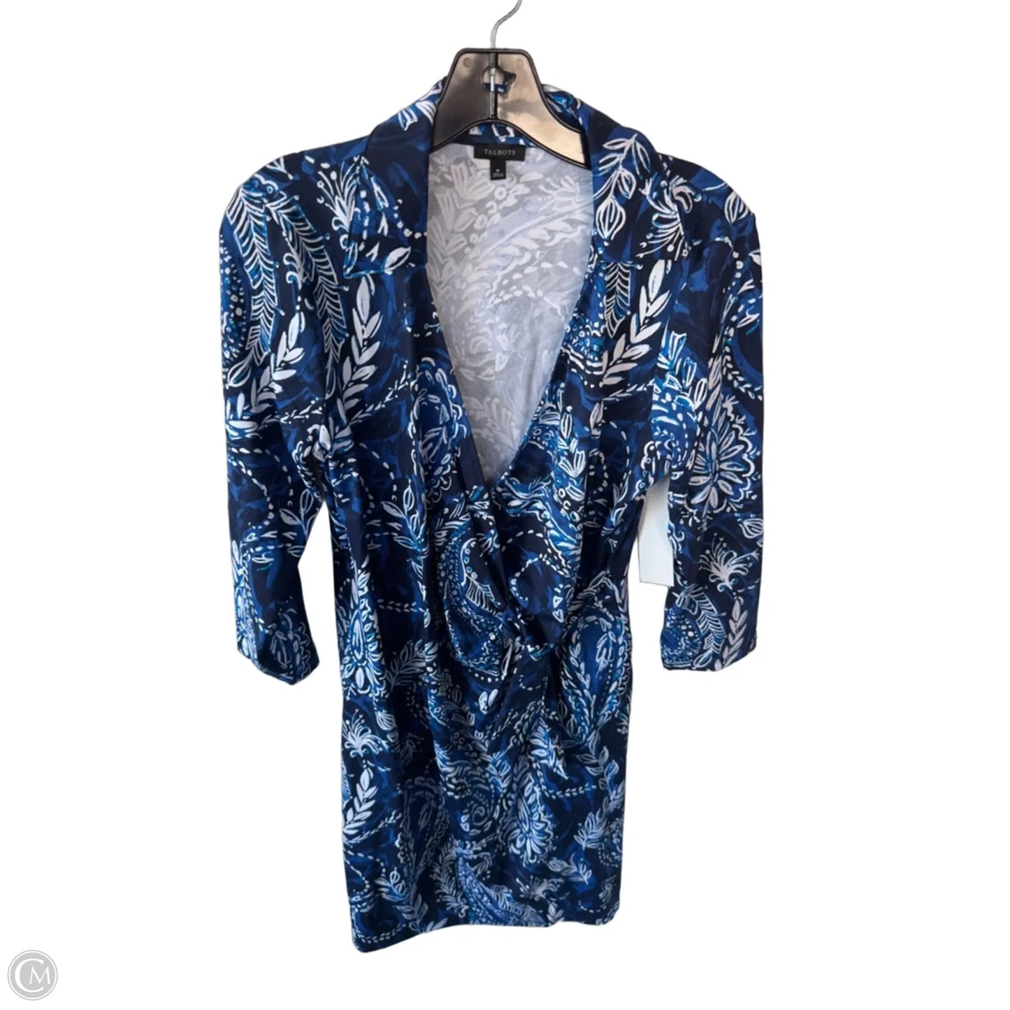 Dress Work By Talbots In Blue & White, Size: M