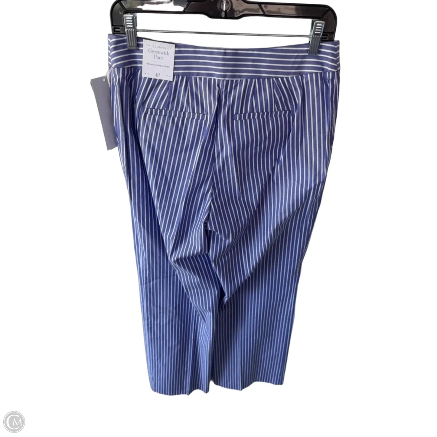 Pants Wide Leg By Talbots In Blue & White, Size: 4p