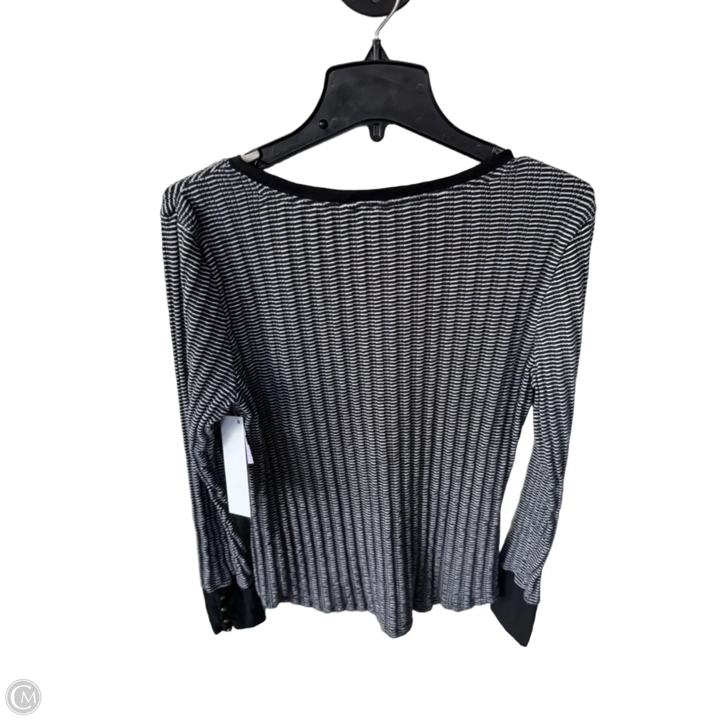Top Long Sleeve By Pilcro In Black & White, Size: L