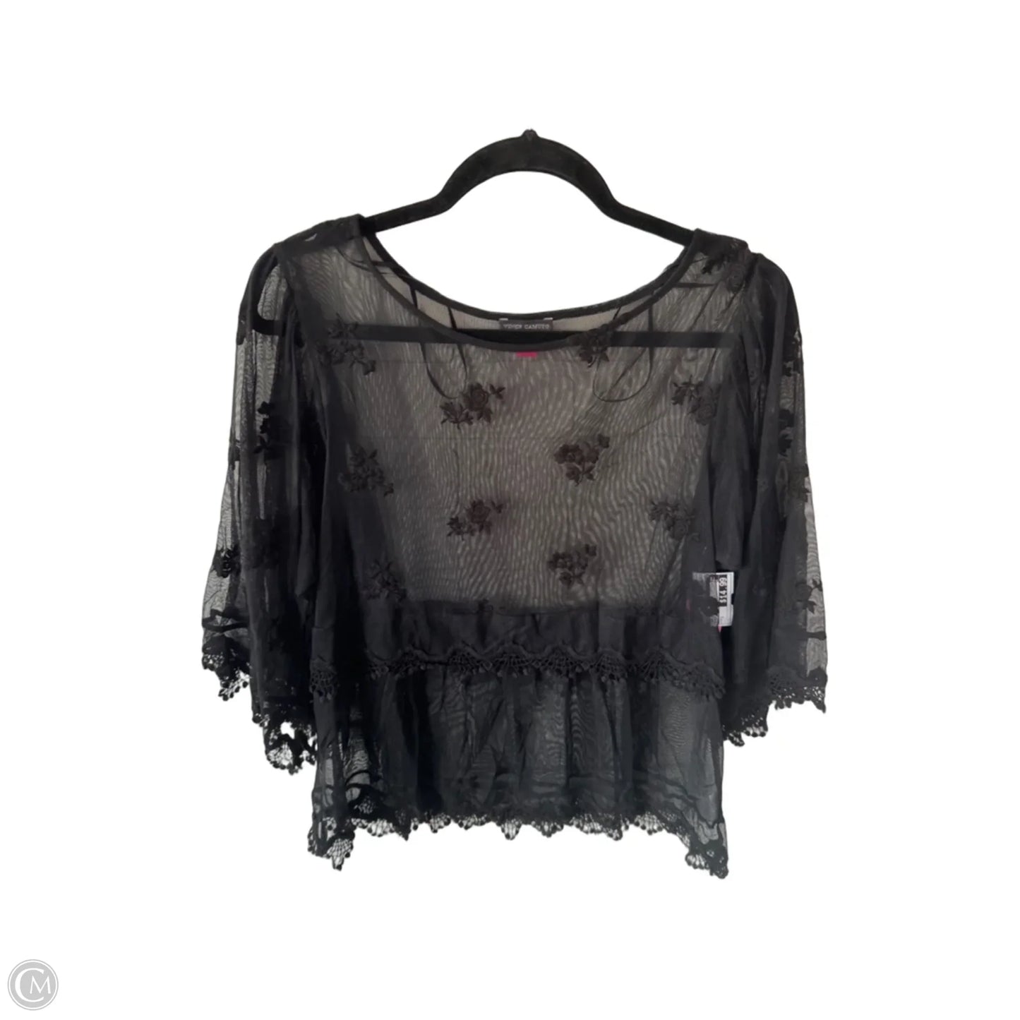 Top 3/4 Sleeve By Vince Camuto In Black, Size: S